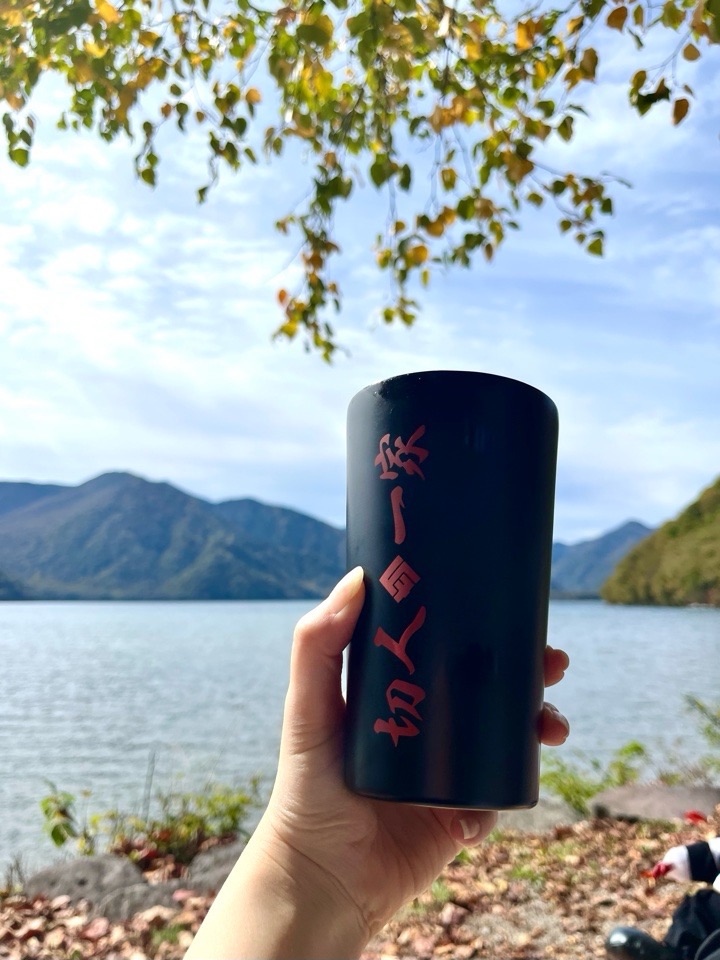 キャンプで切人一家サーモタンブラー